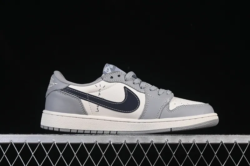 All categories Air Jordan Jordan series basketball shoes Air Jordan 1 Low High-end customized low-top sneakers Travis Scott x Fragment Design x Air Jordan 1 Low OG SP AJ1 Joe 1 Gucci joint smoke gray dark blue hook low-top cultural casual sneakers LD2025-023